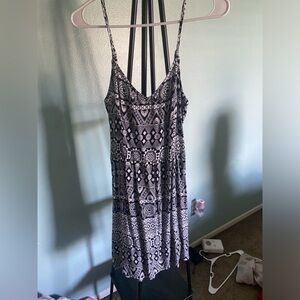 White and black summer dress